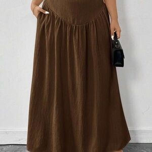 SHEIN Chocolate Brown Maxi Skirt